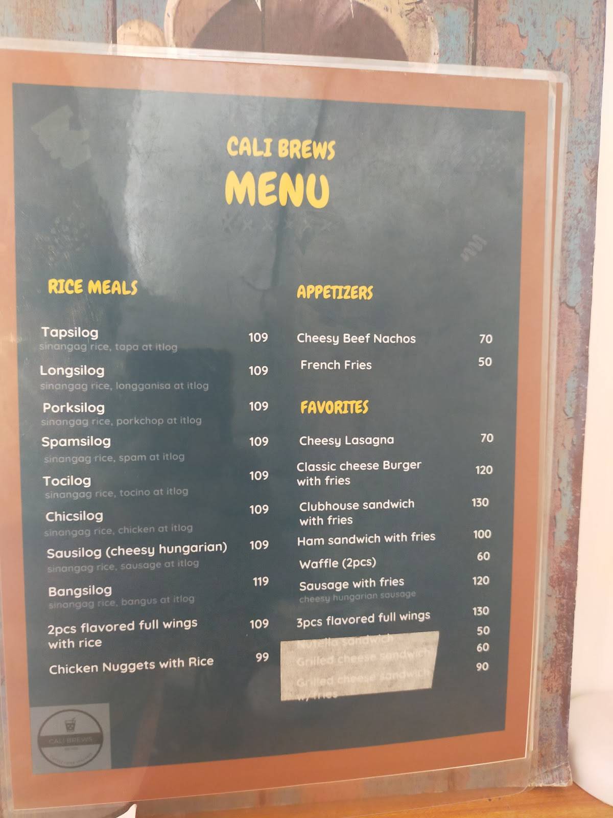 Cali Brews меню