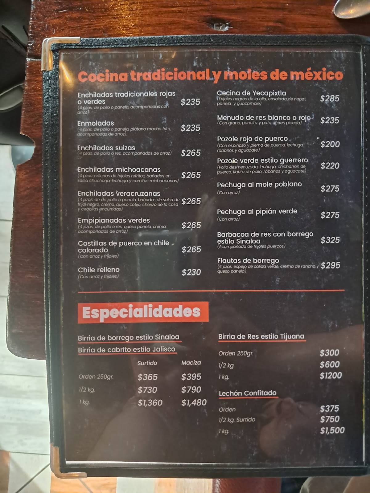 Campestre Rio Restaurant меню