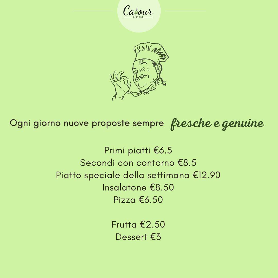 Cavour Restaurant меню