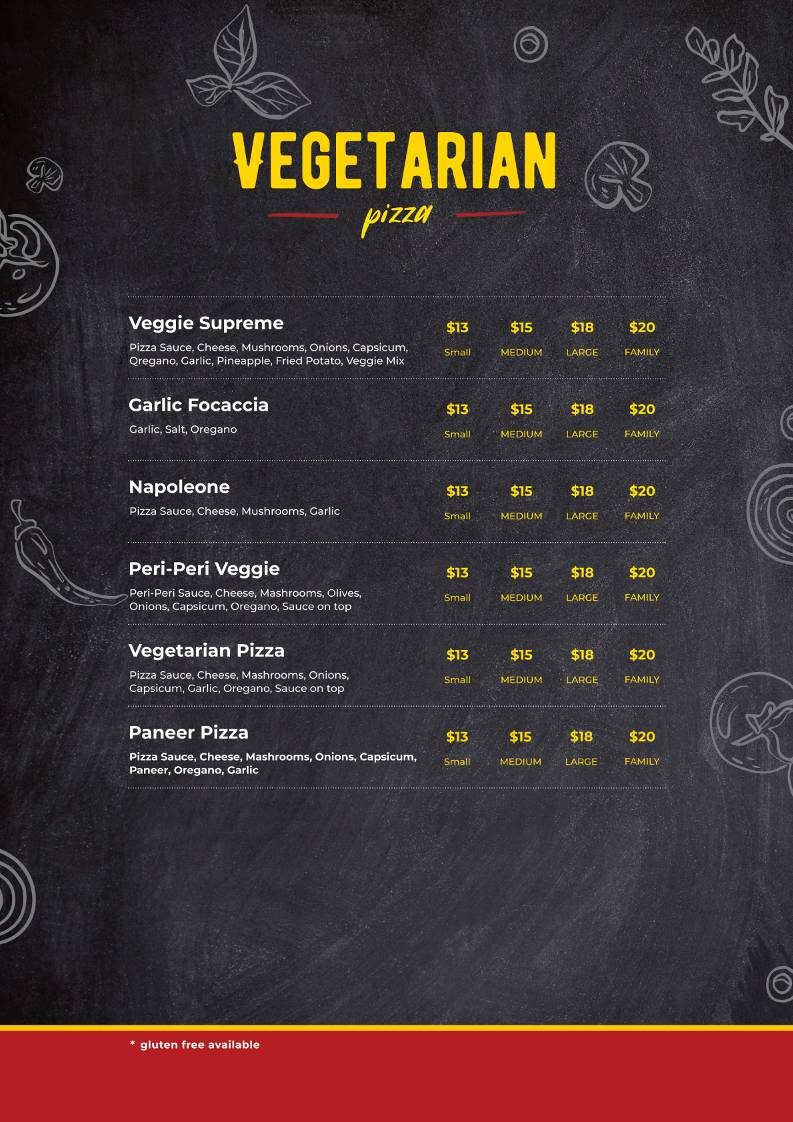Cheezious Pizza меню