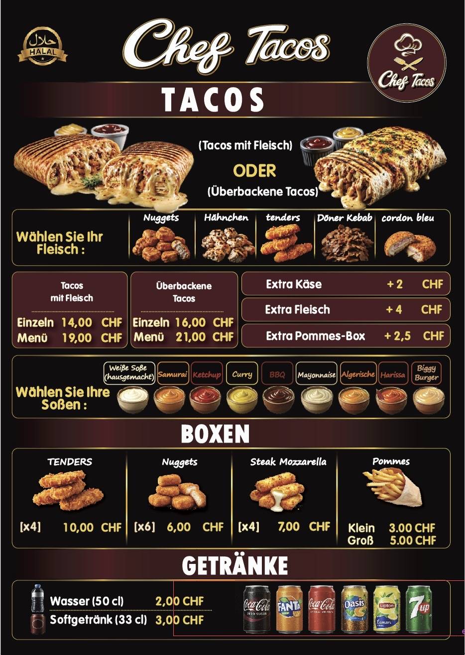 Chef Tacos меню