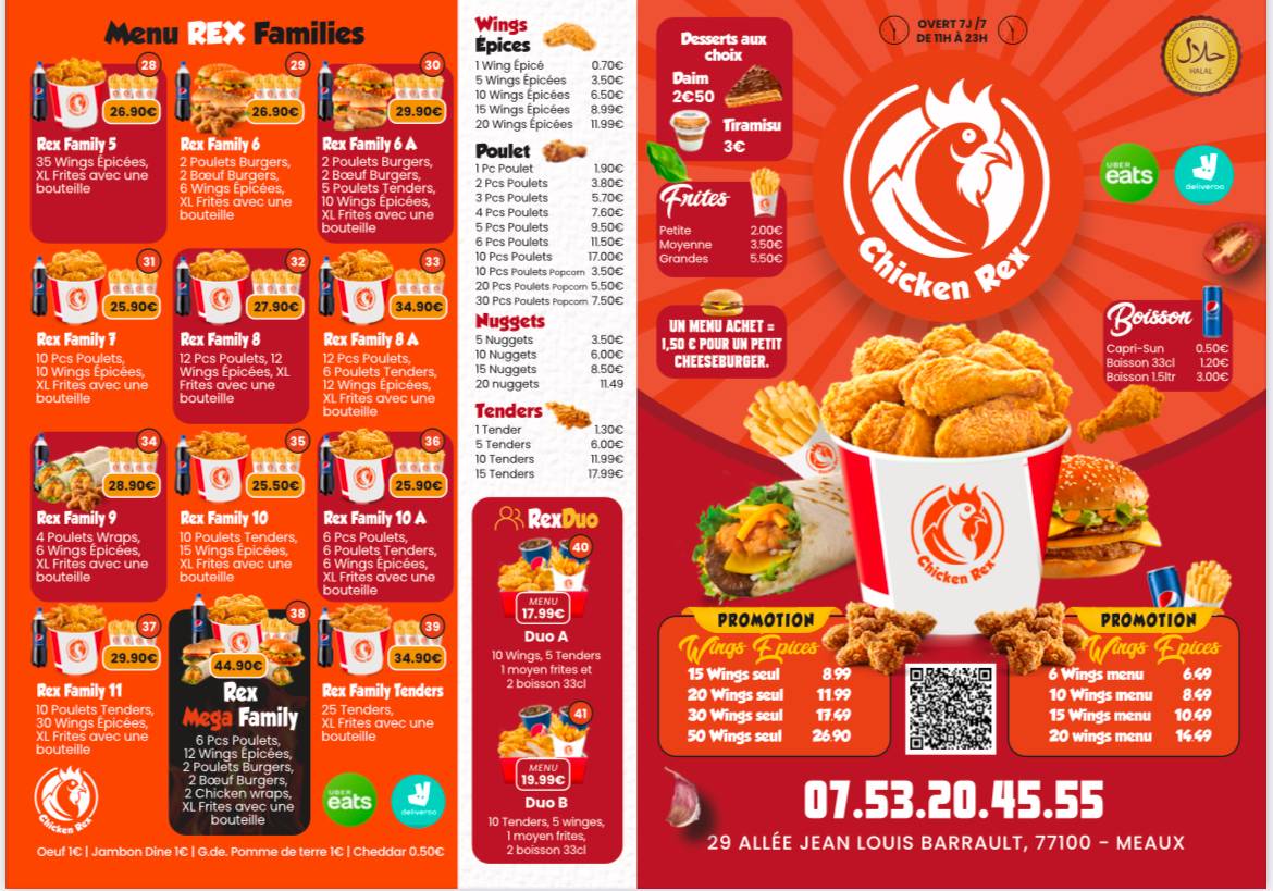Chicken Rex меню