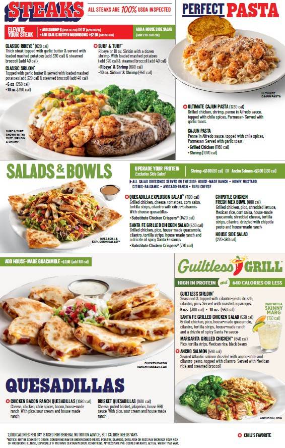 Chili's Grill & Bar меню