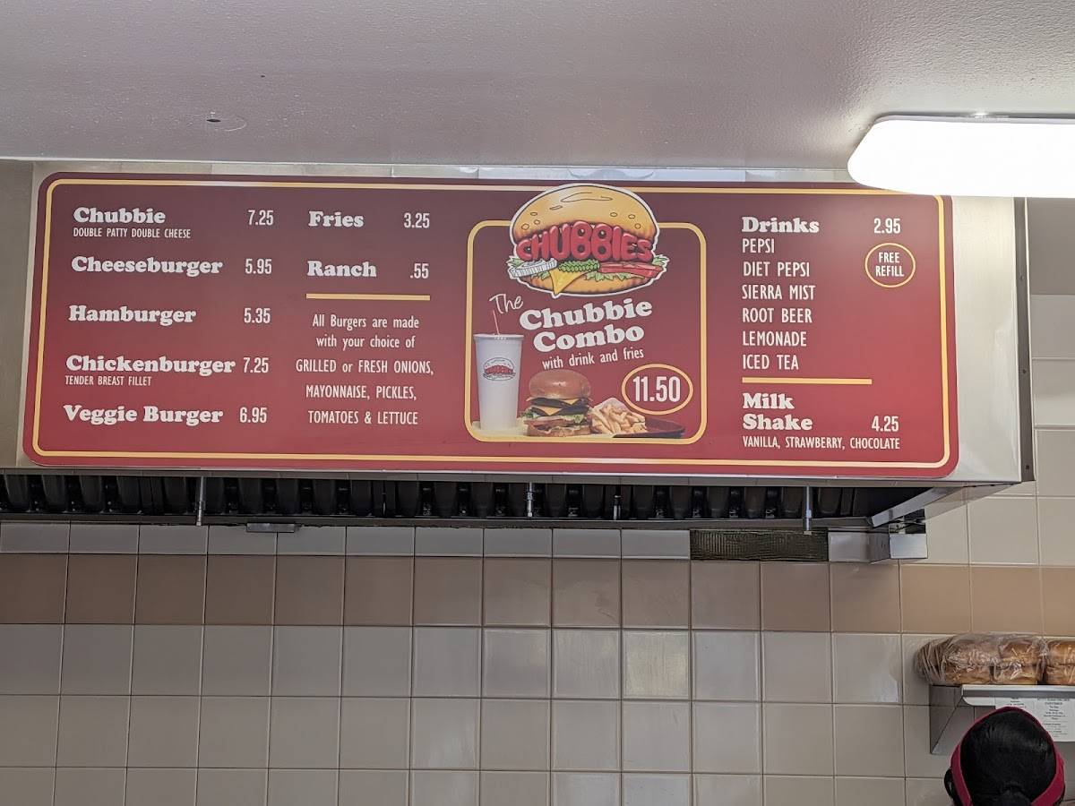 Chubbies Hamburgers меню