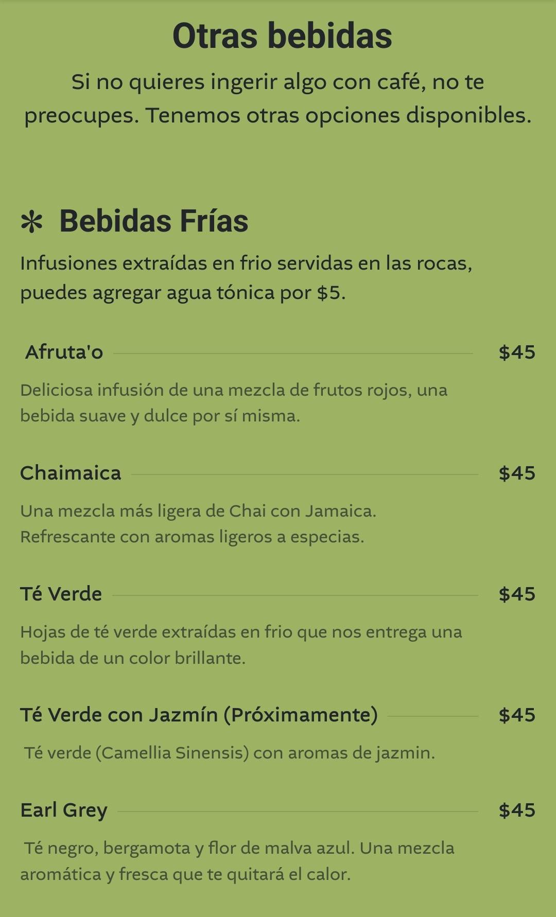 Chuli Café меню