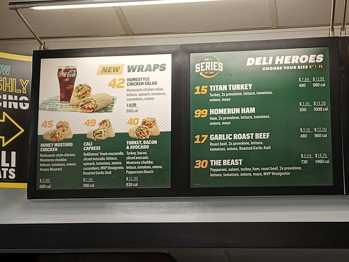Subway меню
