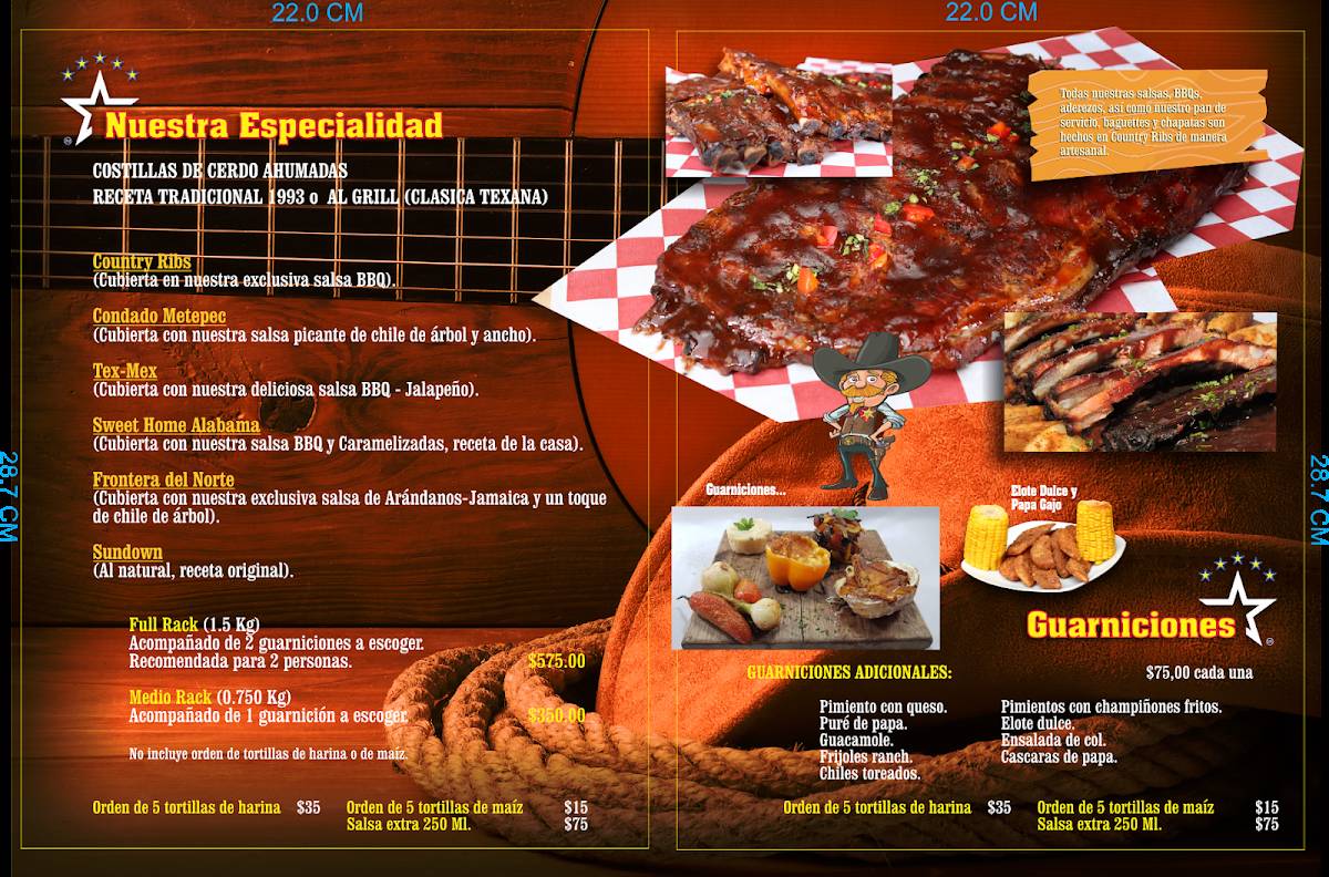 Country Ribs Metepec Costillitas меню