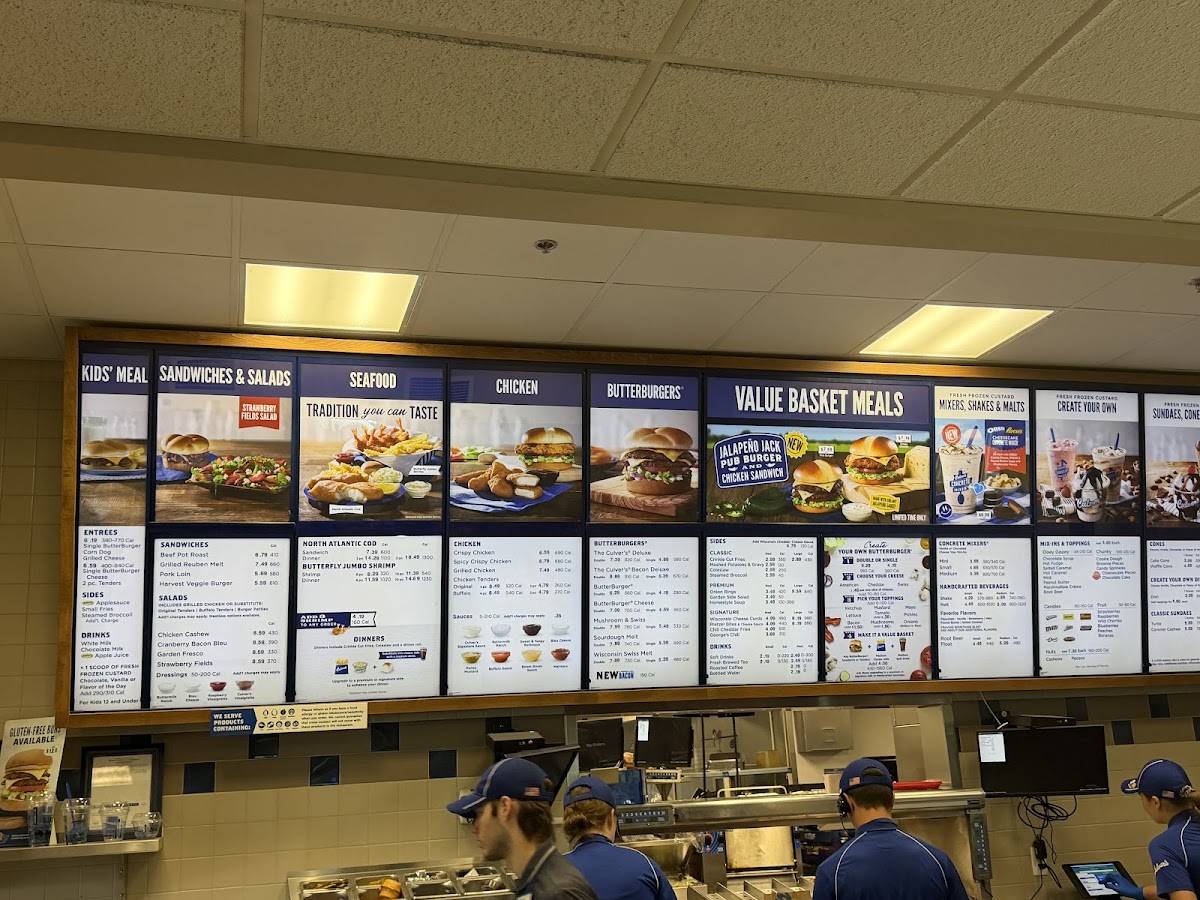 Culver’s меню