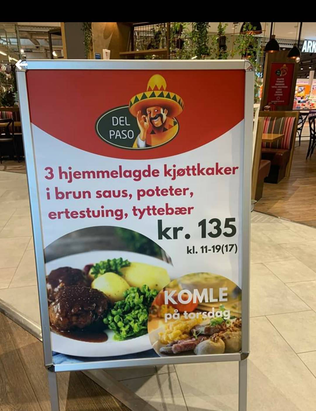Del Paso Sandnes меню