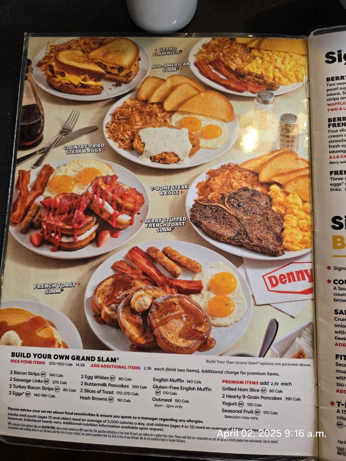 Denny's Restaurant McKnight меню