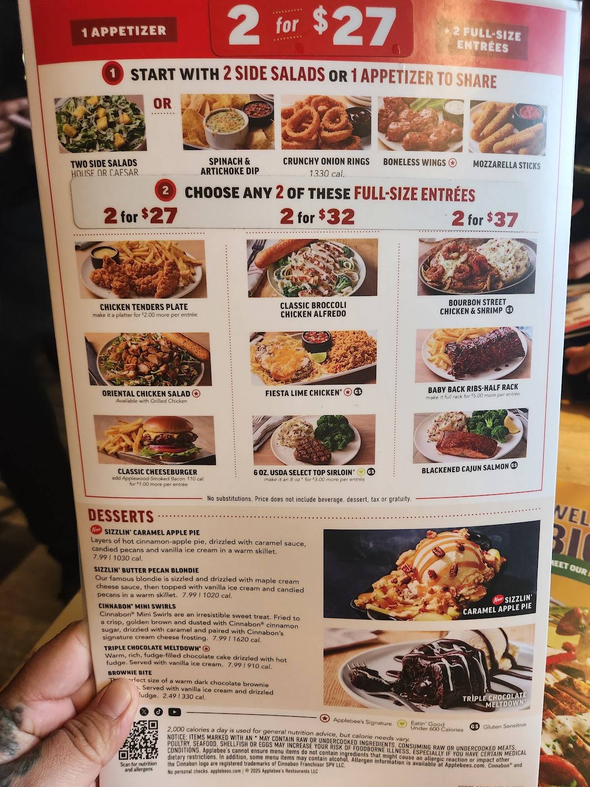 Applebee's Grill + Bar меню