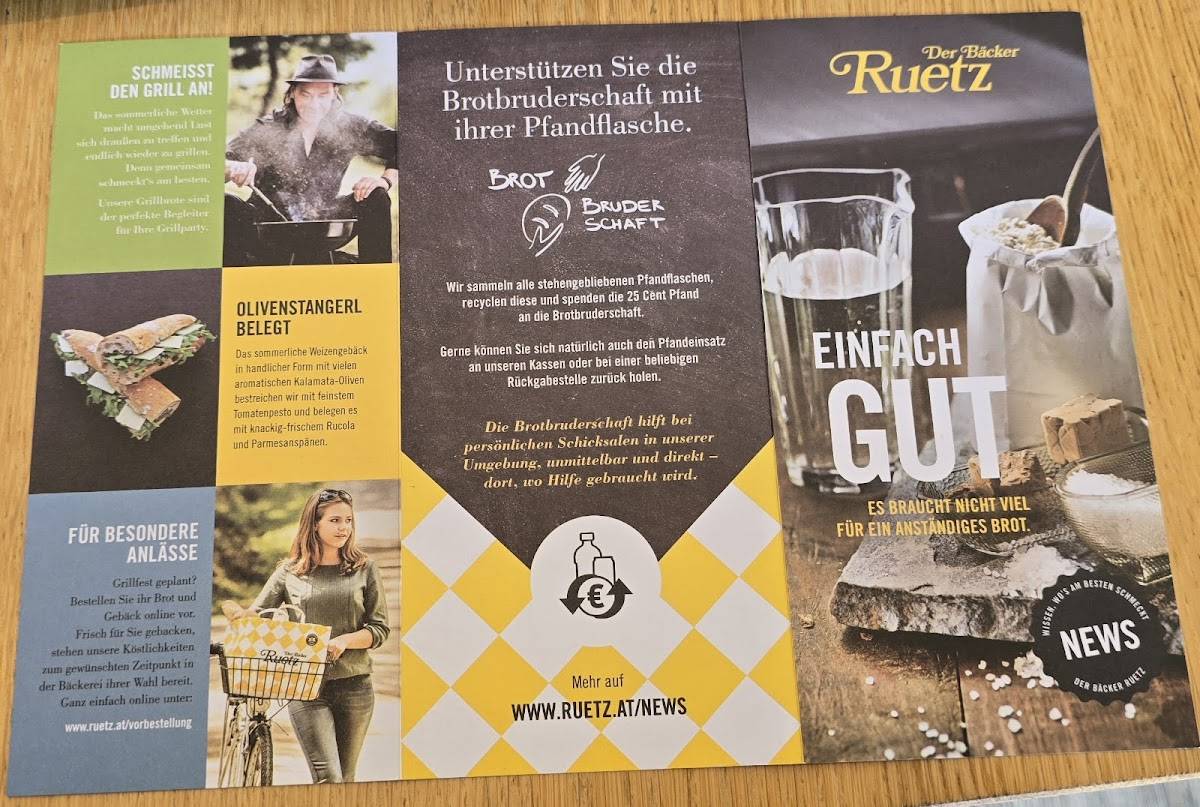 Der Bäcker Ruetz - Lauterach меню
