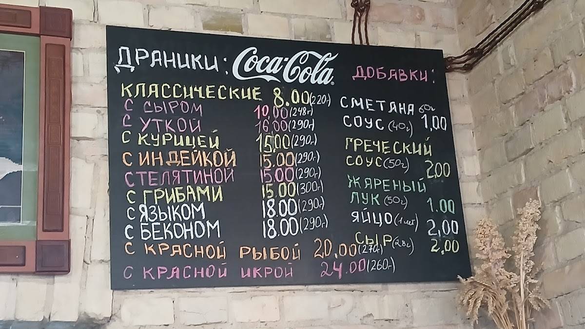 ДРАНИКИ меню