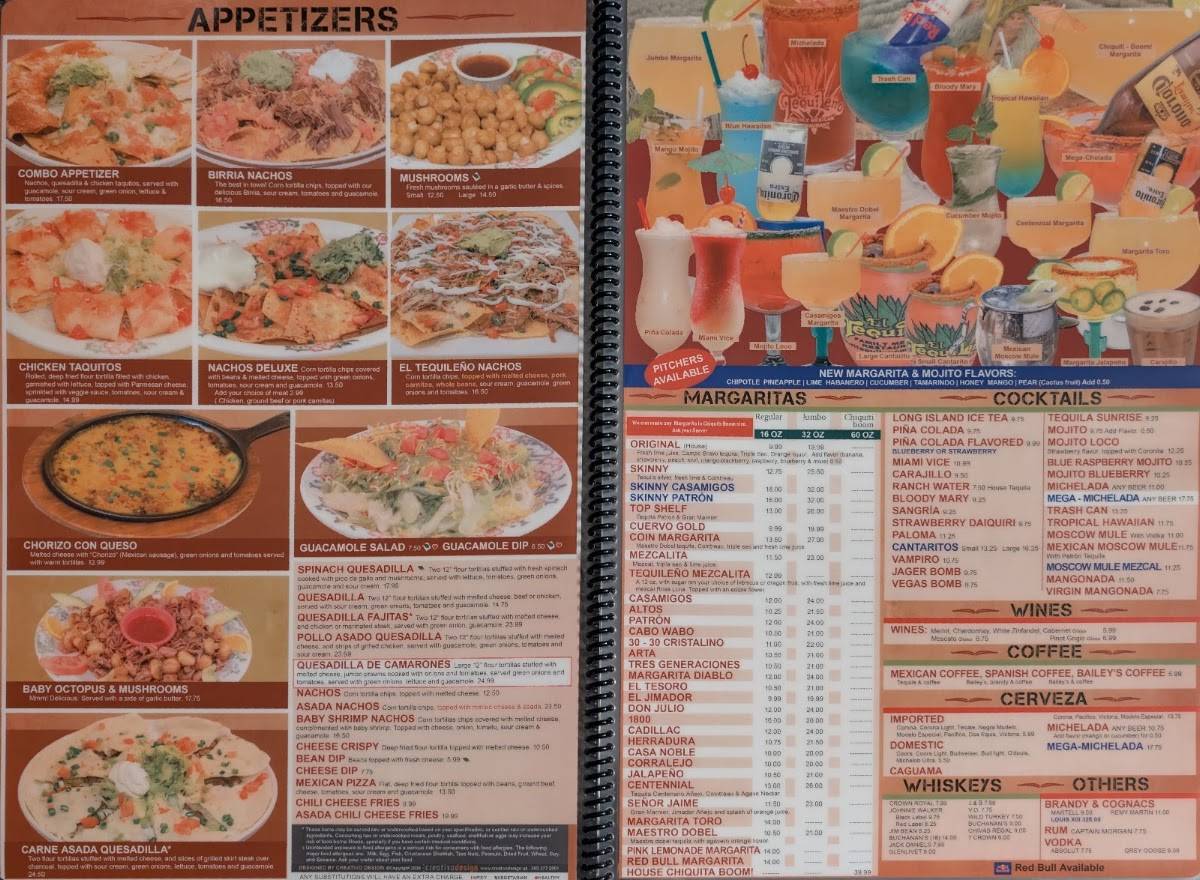 EL TEQUILEÑO Family Mexican Restaurant меню