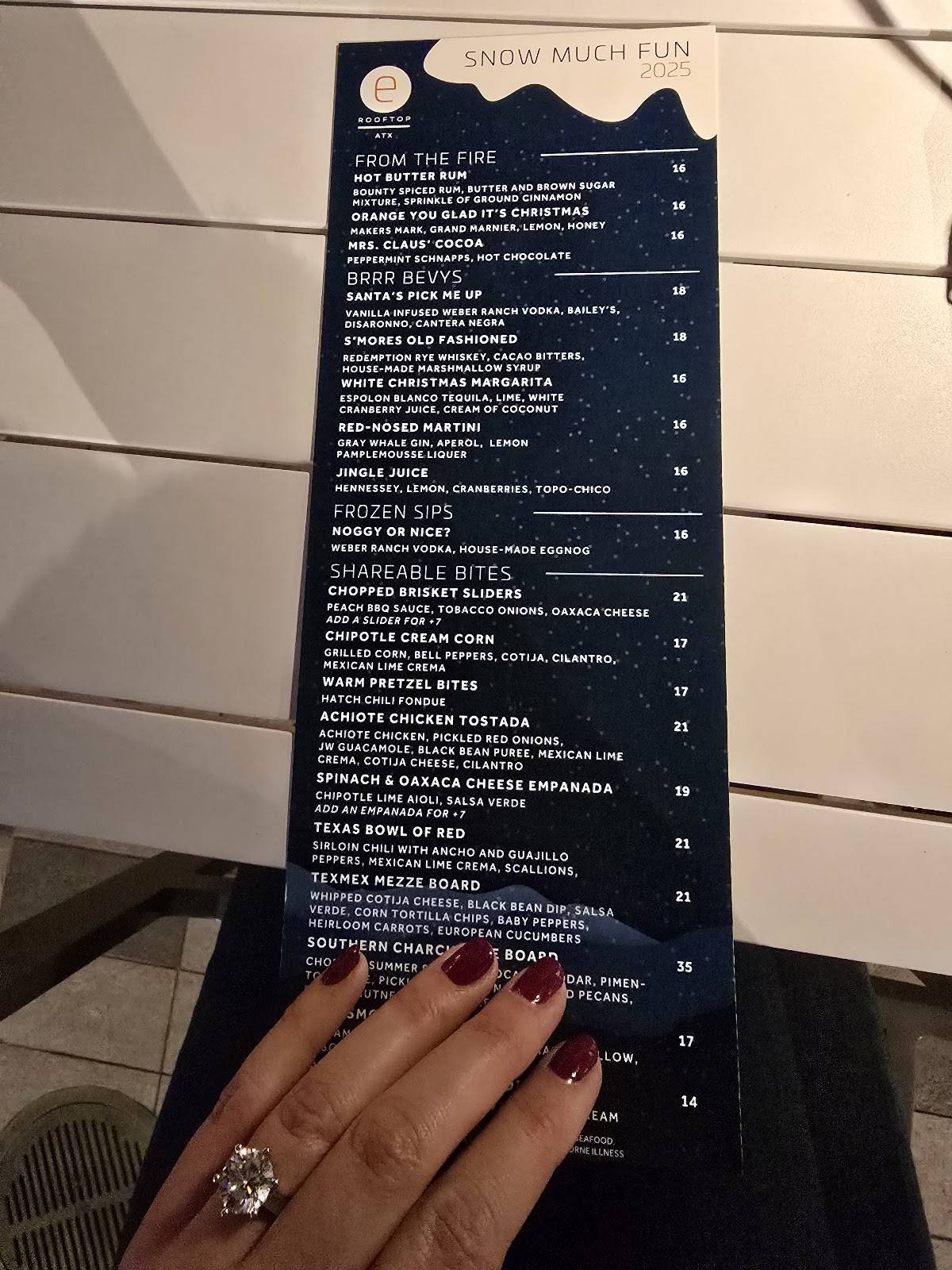 Edge Rooftop меню
