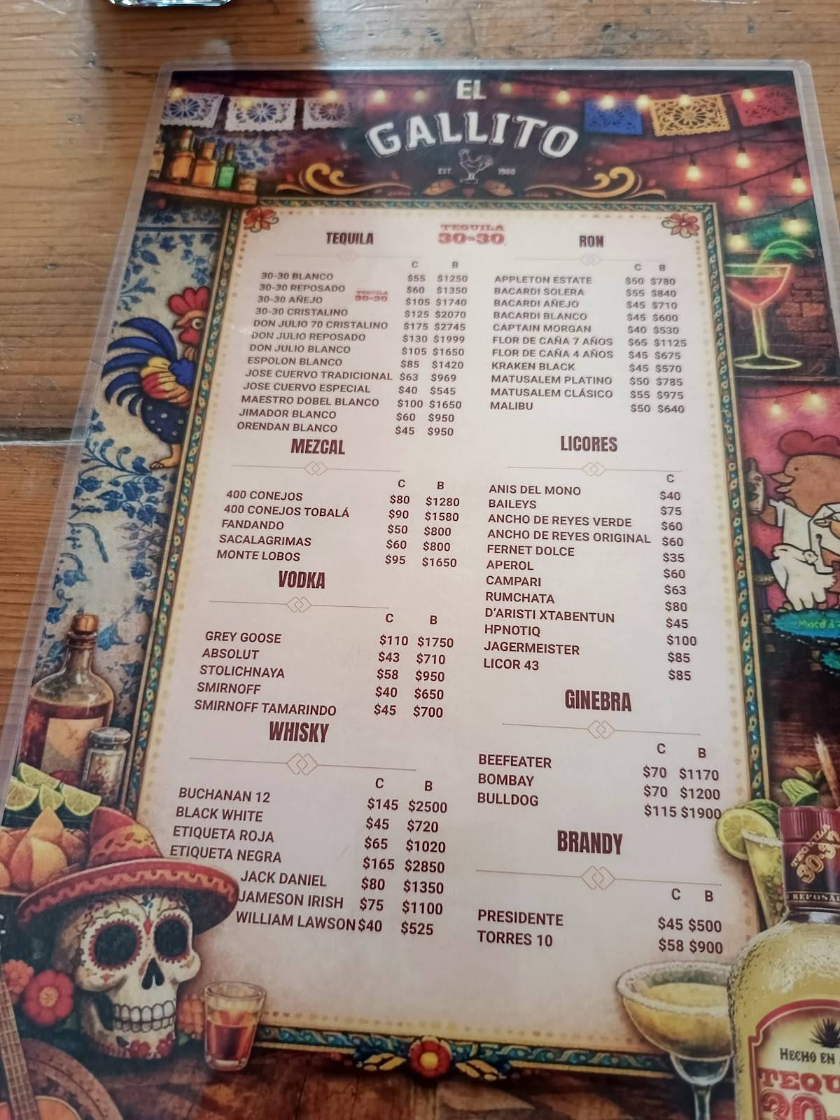 El Gallito Cantina меню
