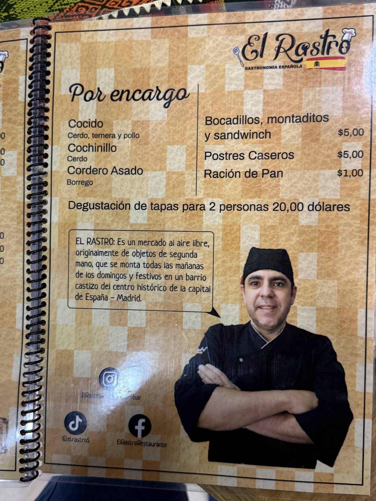 El Rastro меню