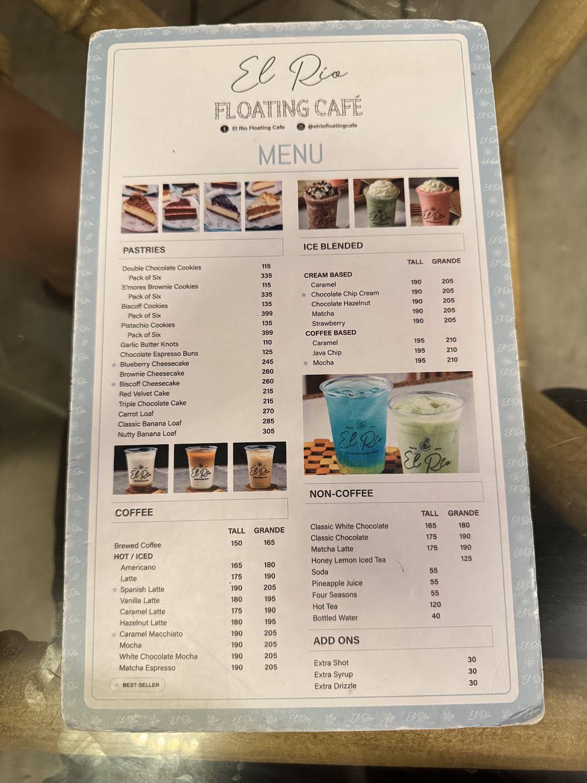 El Rio Floating Cafe меню