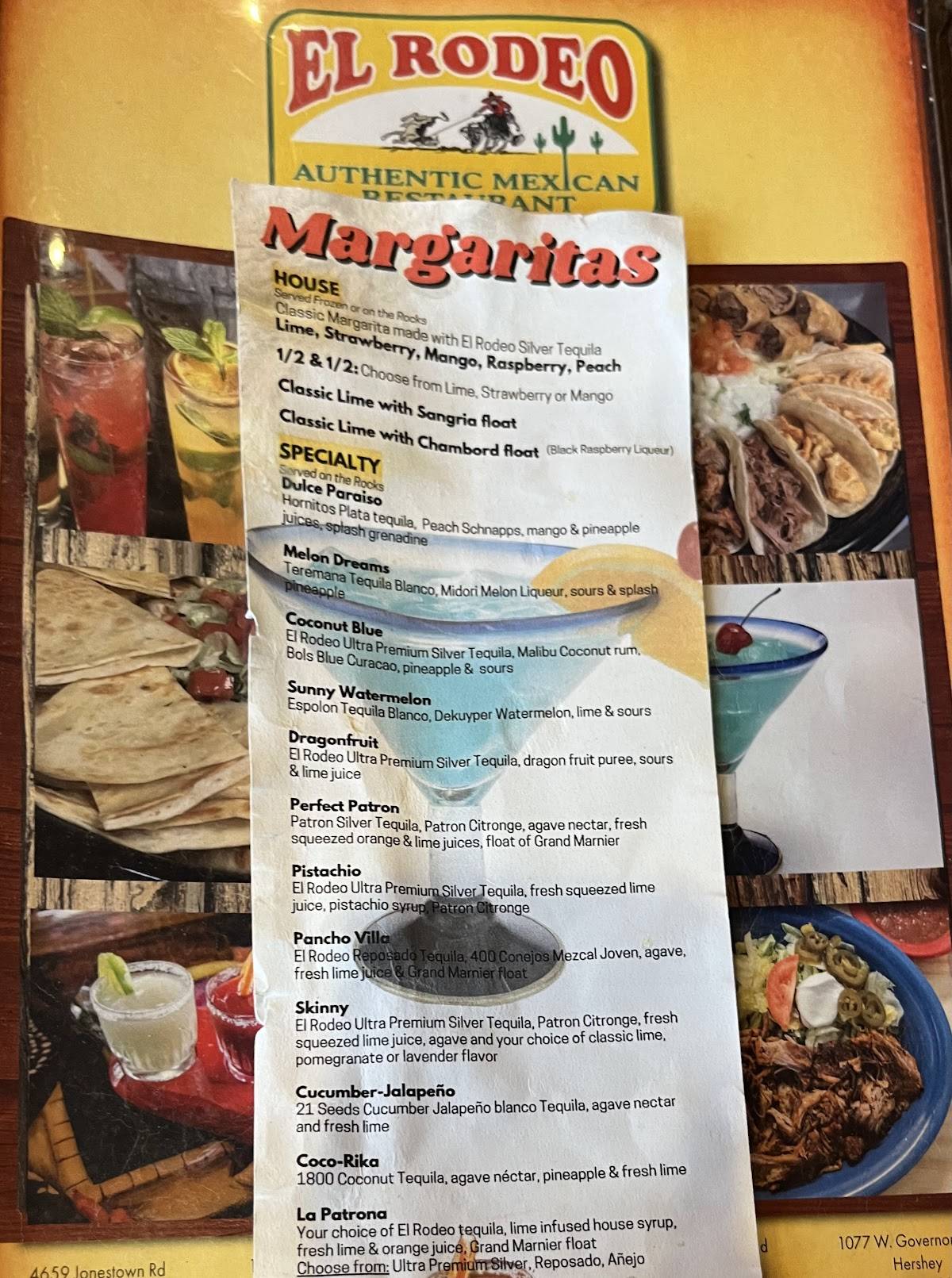 El Rodeo меню