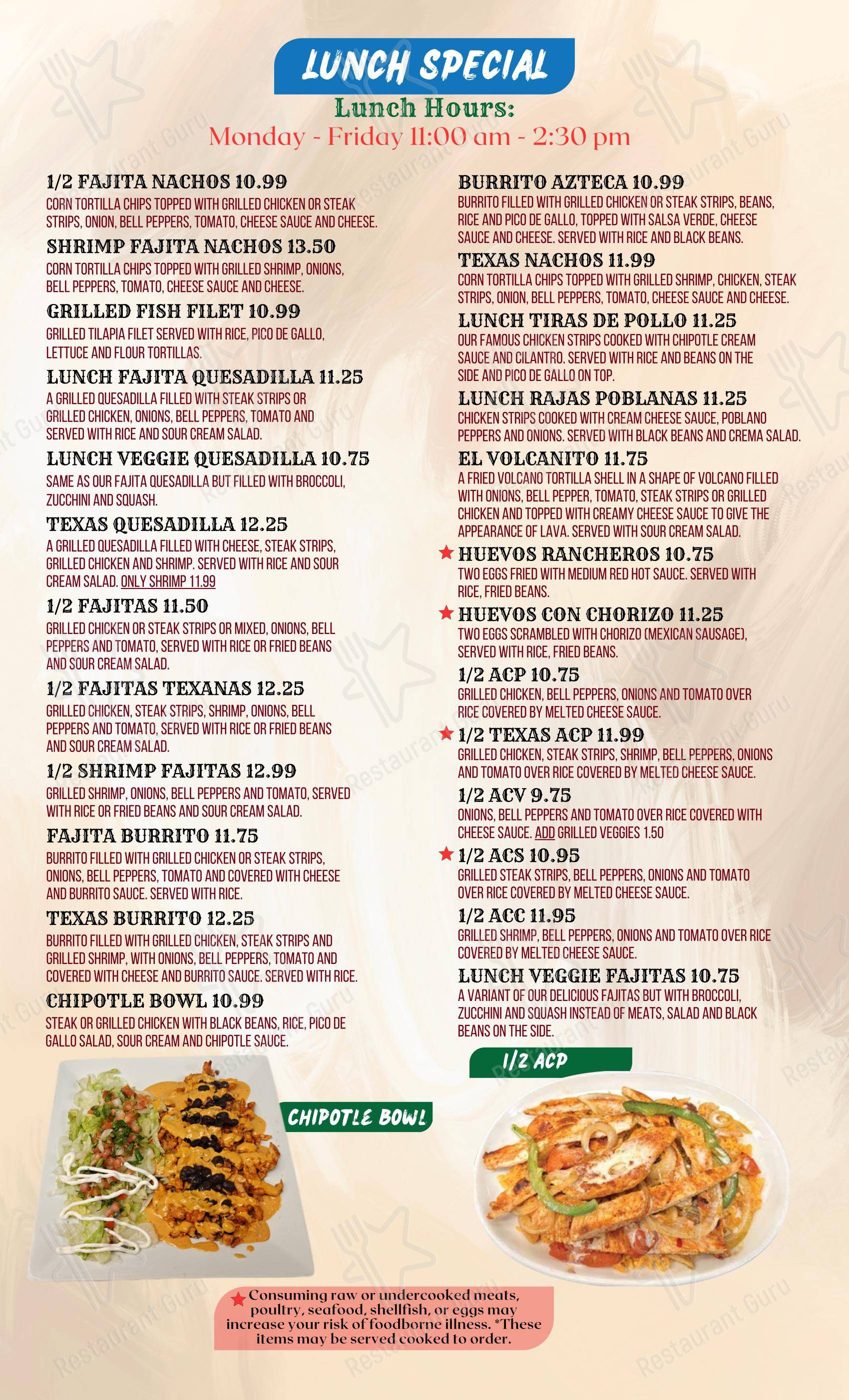 Меню ресторана El Rodeó Mexican Restaurant
