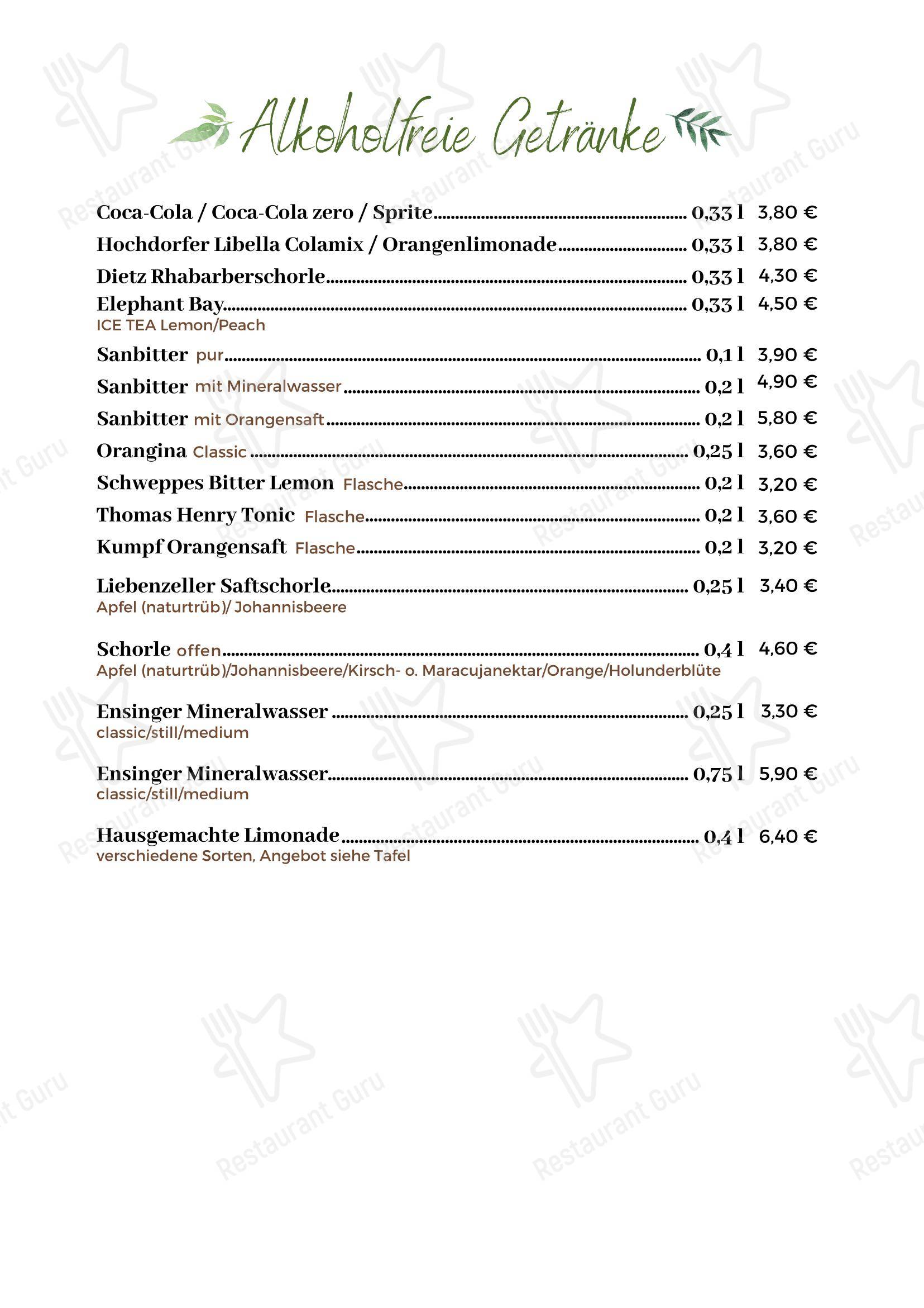 菜单 кафе EssEnz Inklusiv Mühlacker в Мюлаккере