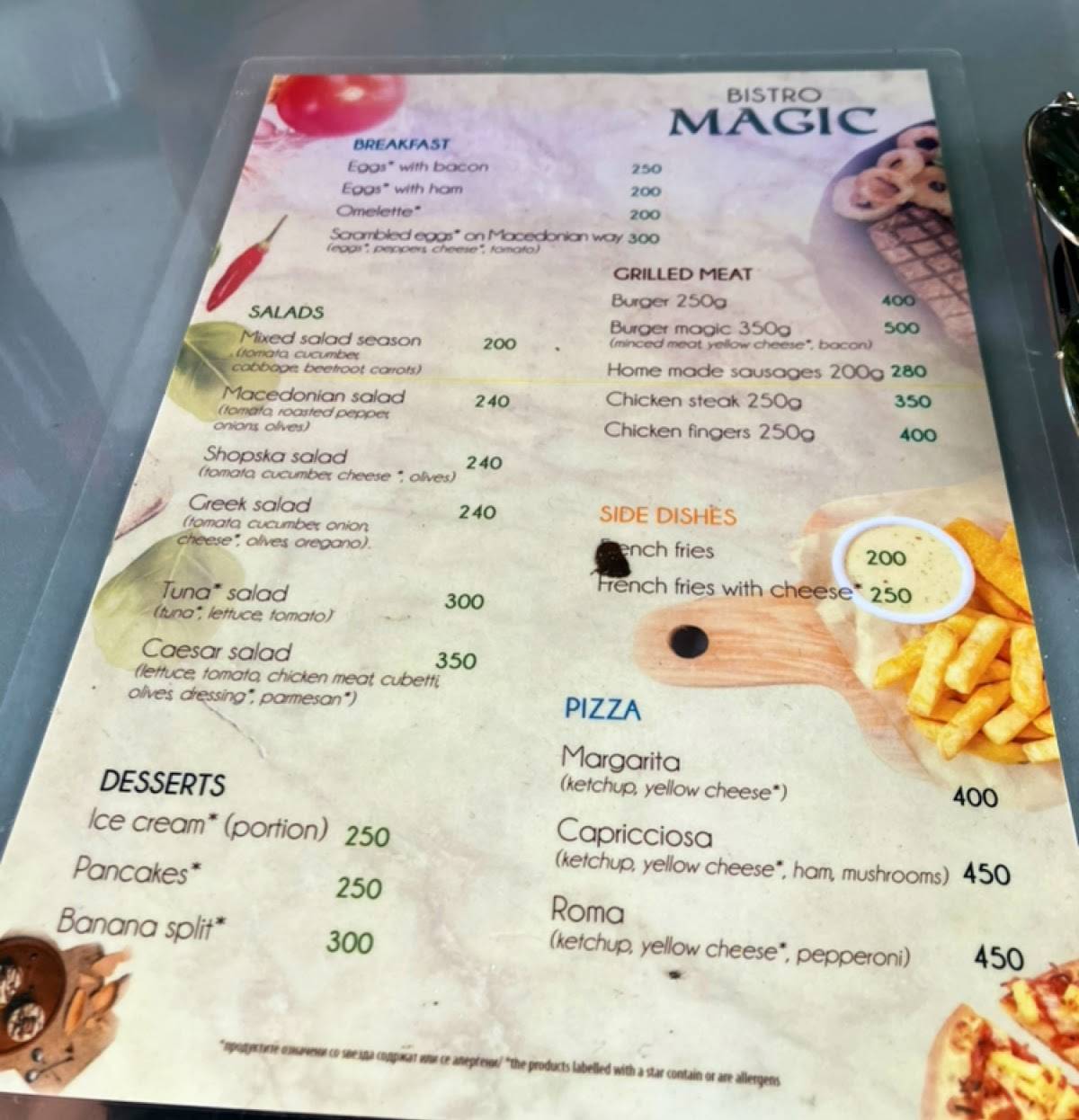 Fast Food Magic меню