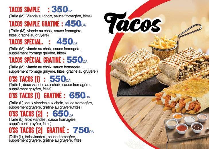 Fast Food O'SS TACOS Collo меню