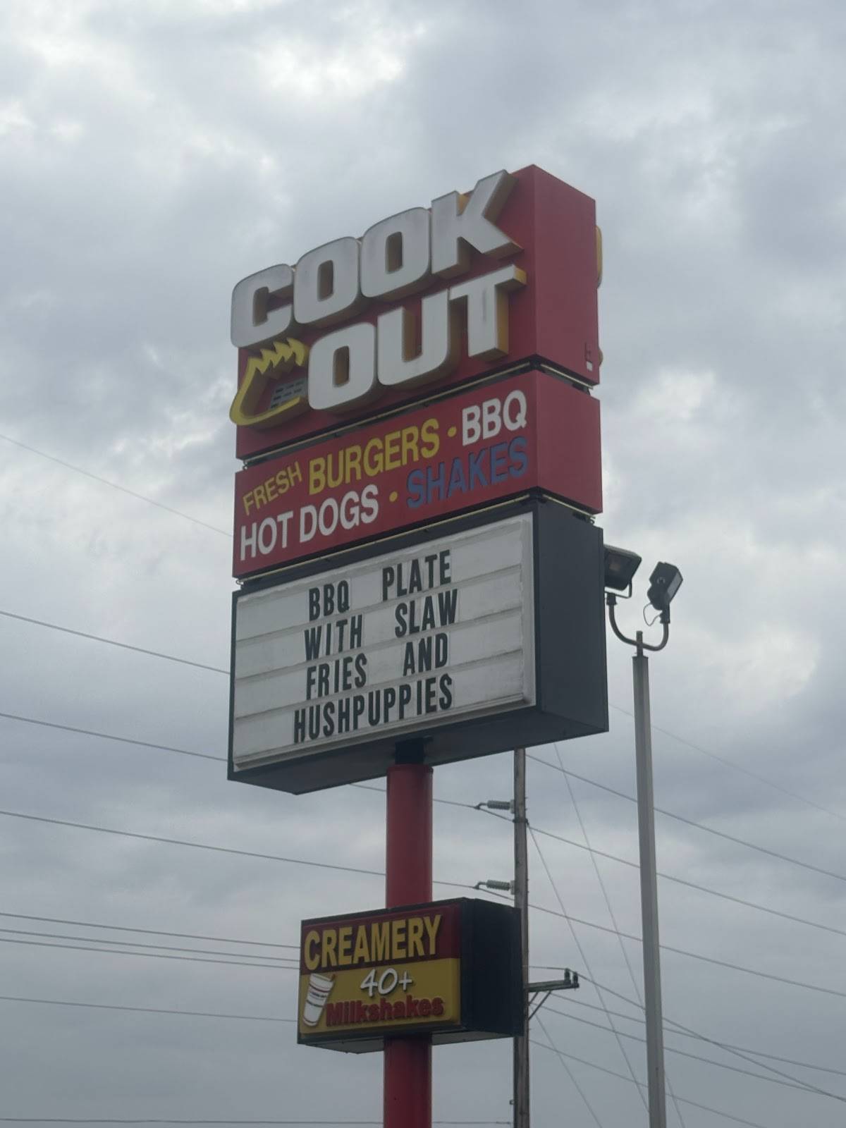 Cook Out меню