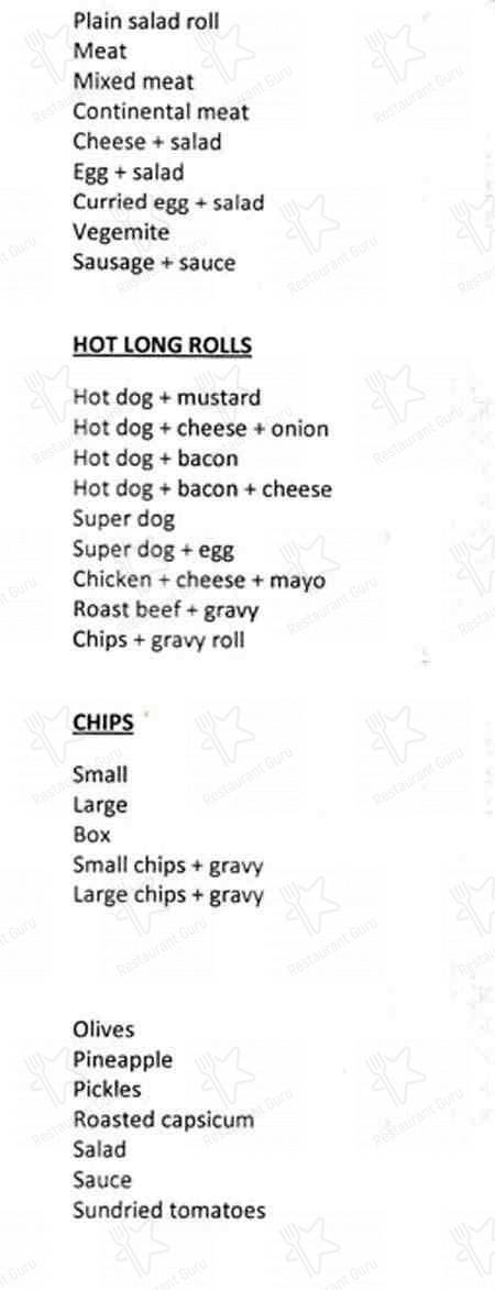 Dixon Lunch Bar меню