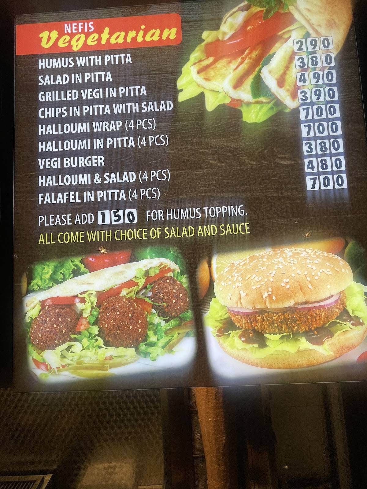 Nefis kebab меню