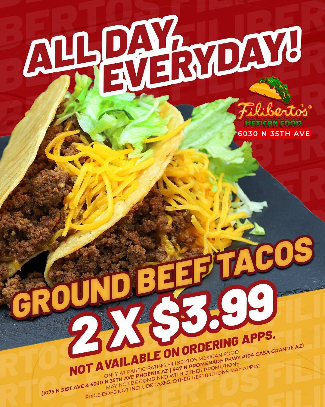 Filiberto's Mexican Food меню