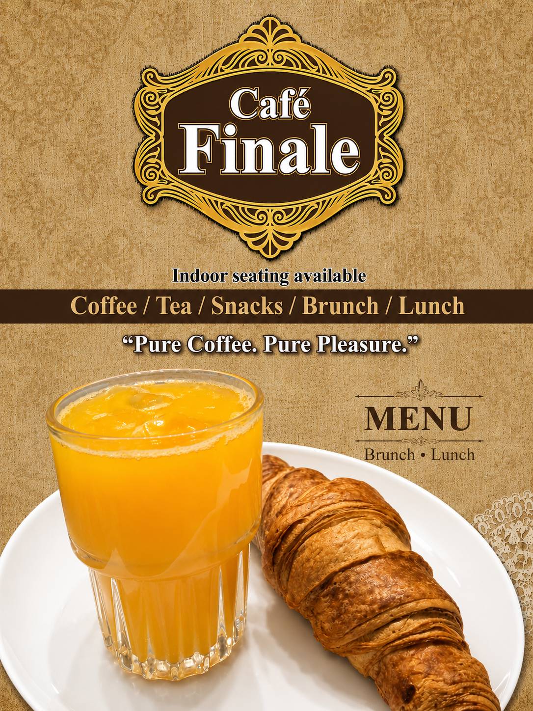 Finale cafe меню