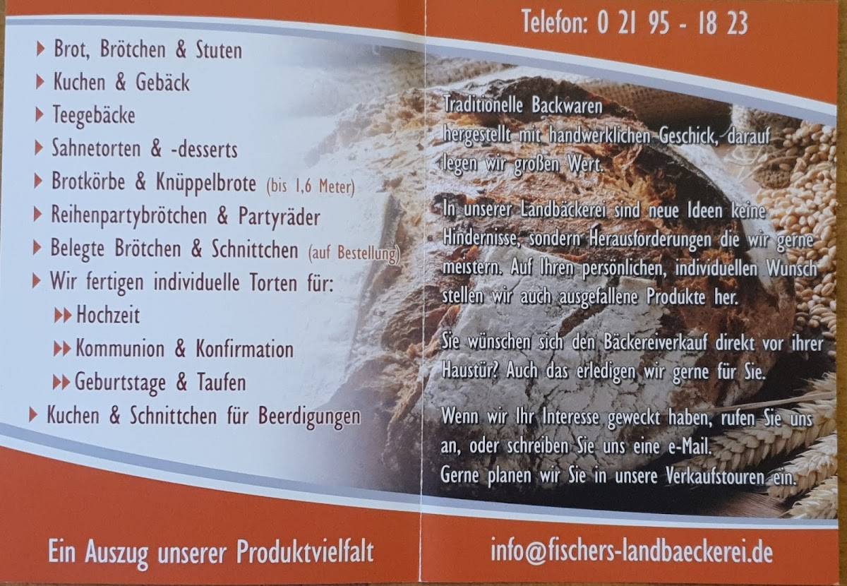 Fischers Landbäckerei меню