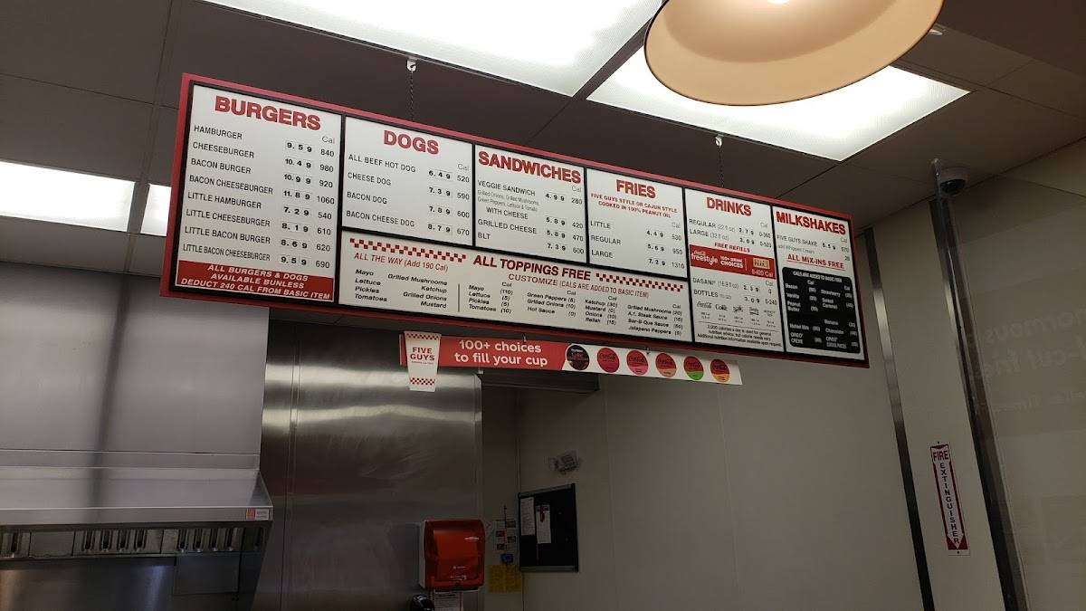 Five Guys меню