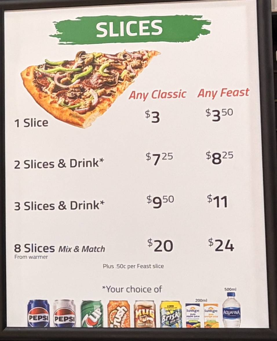 Freshslice Pizza (Humber College Blvd.) меню