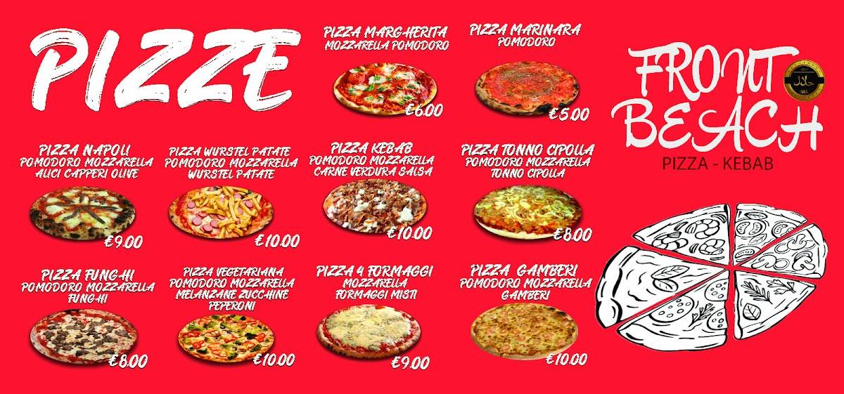 Front beach pizza kebab меню