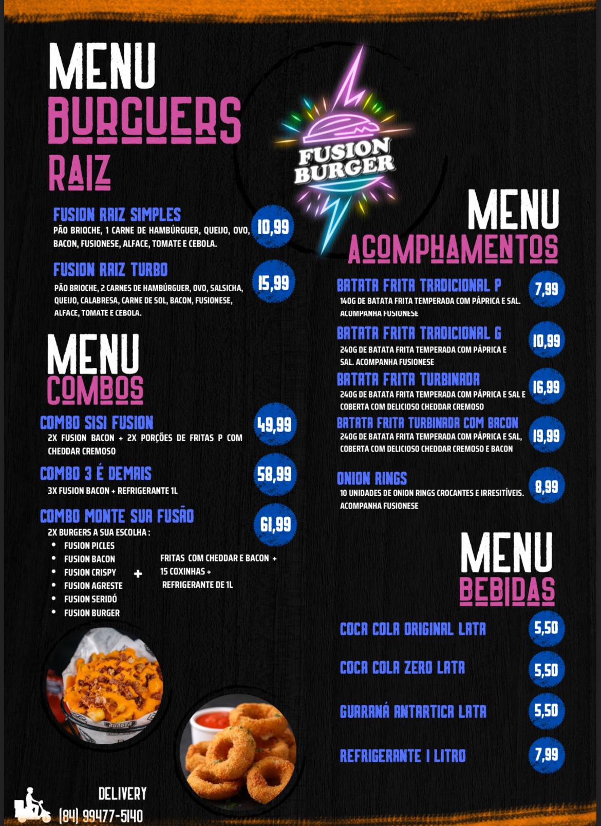 Fusion Burger меню