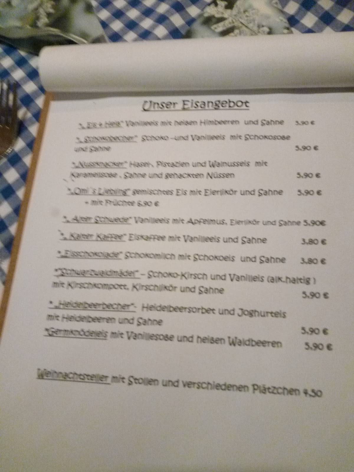 Gasthaus "Edelweiß" меню