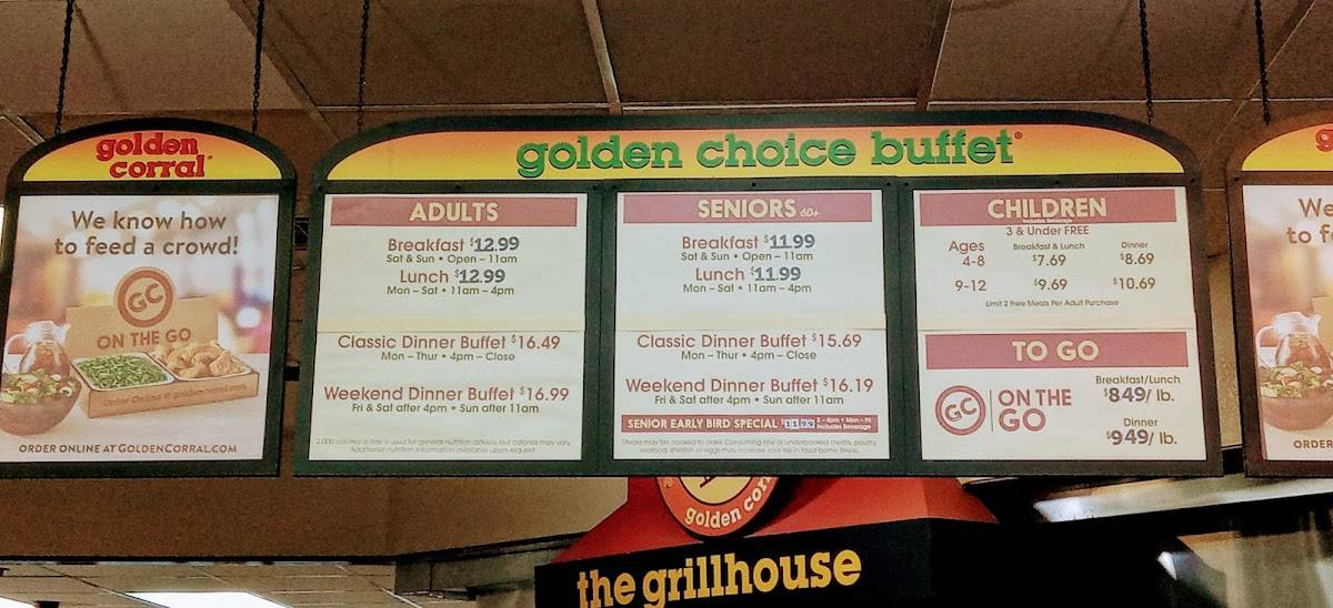 Golden Corral Buffet & Grill меню