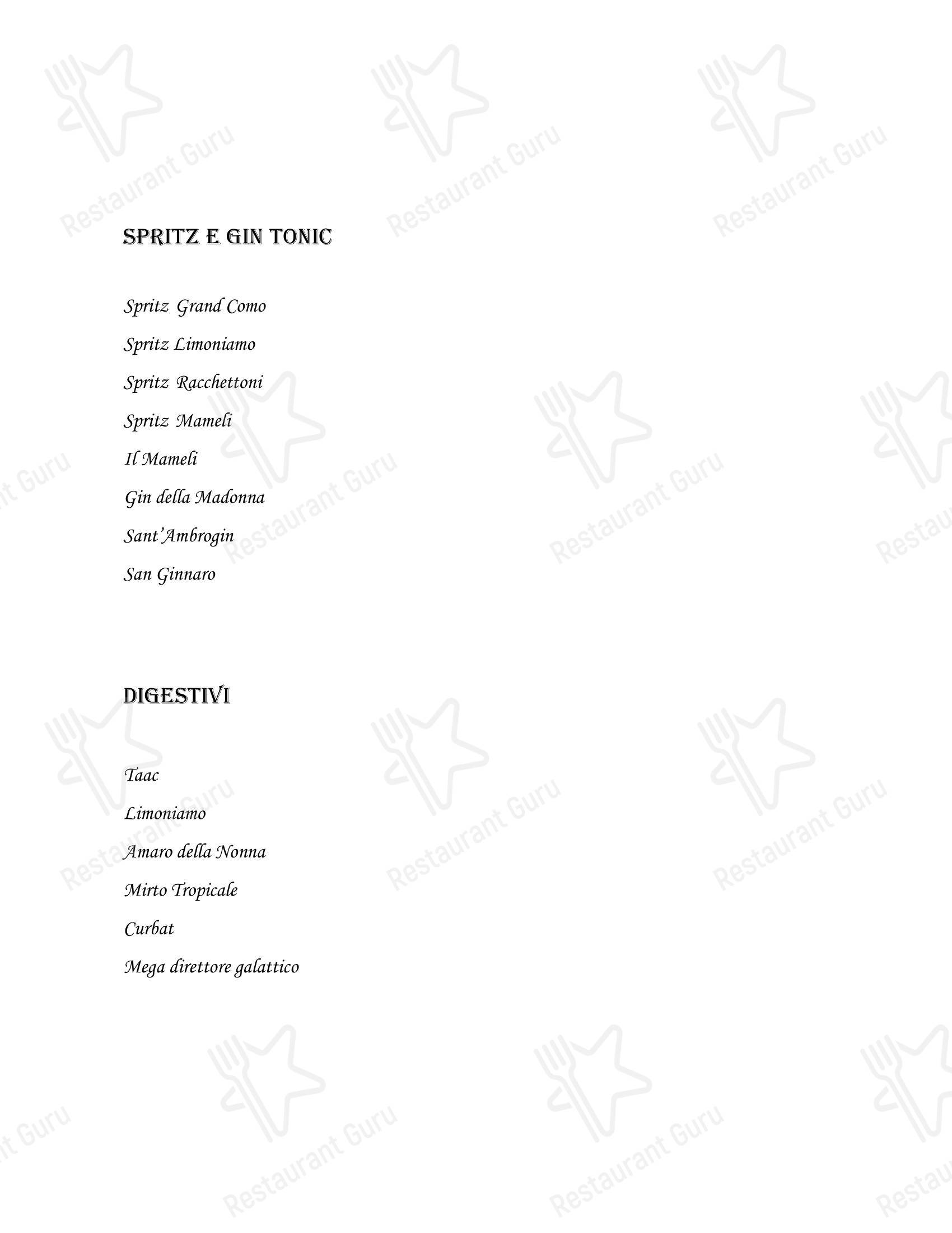 Gravitas Ristorante в Триуджо - Takeaway Menu