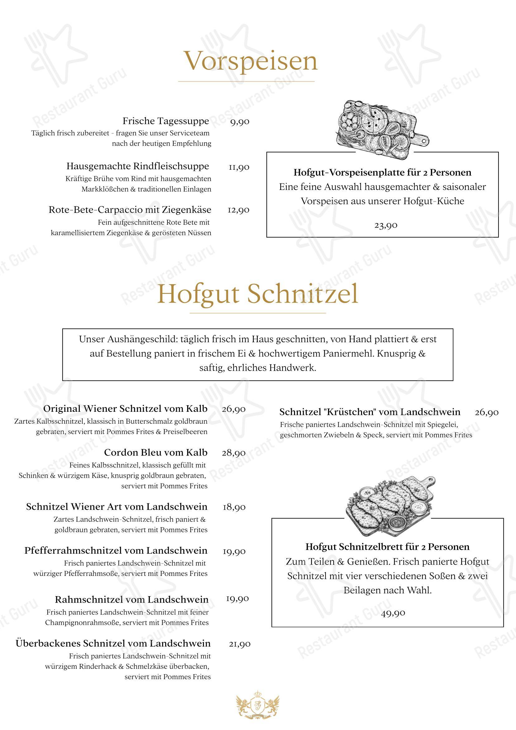 Меню ресторана HOTEL Hofgut Imsbach Lapointe
