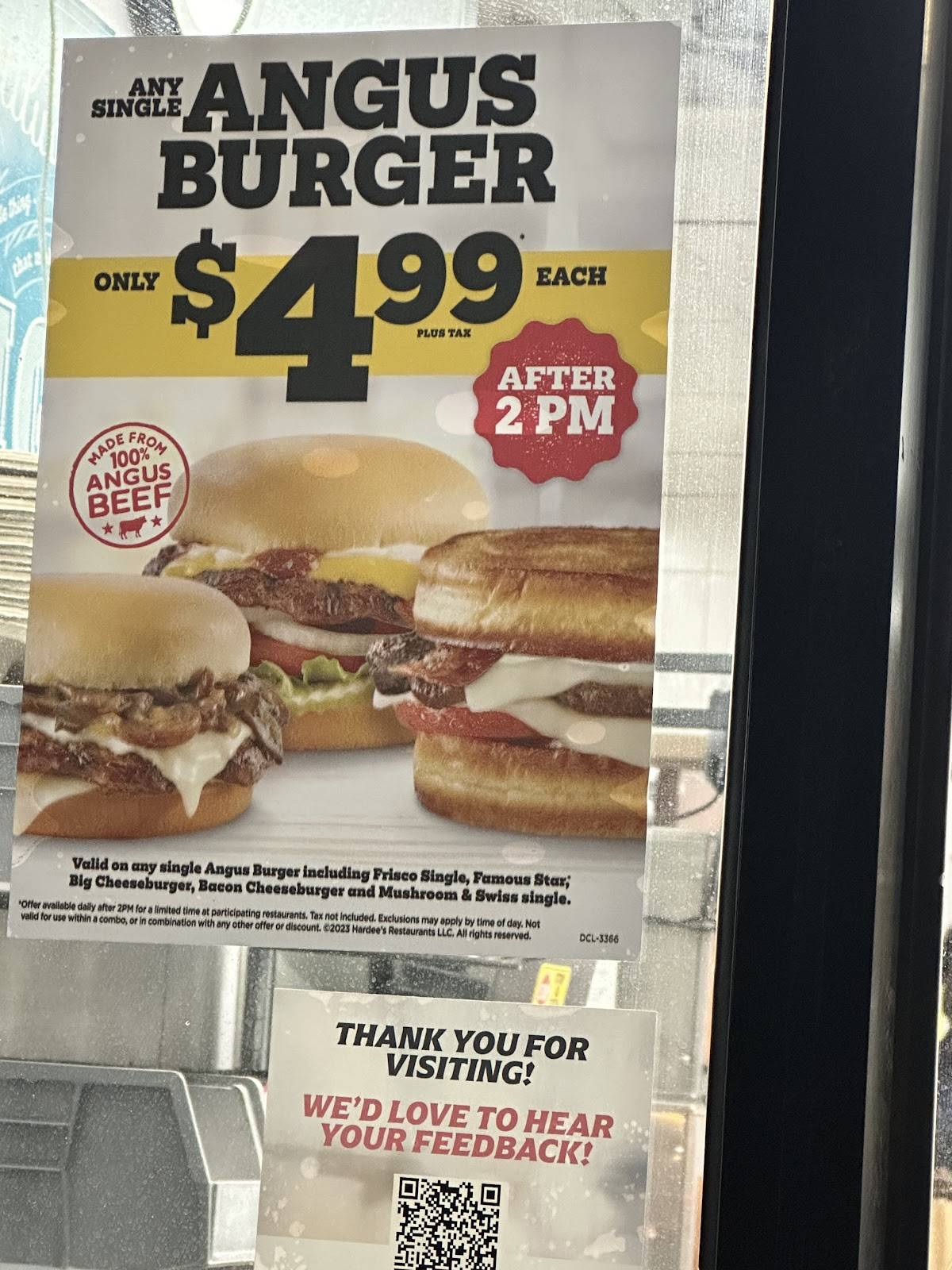 Hardee's меню