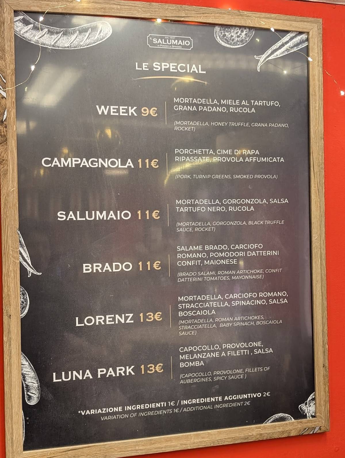 IL SALUMAIO меню