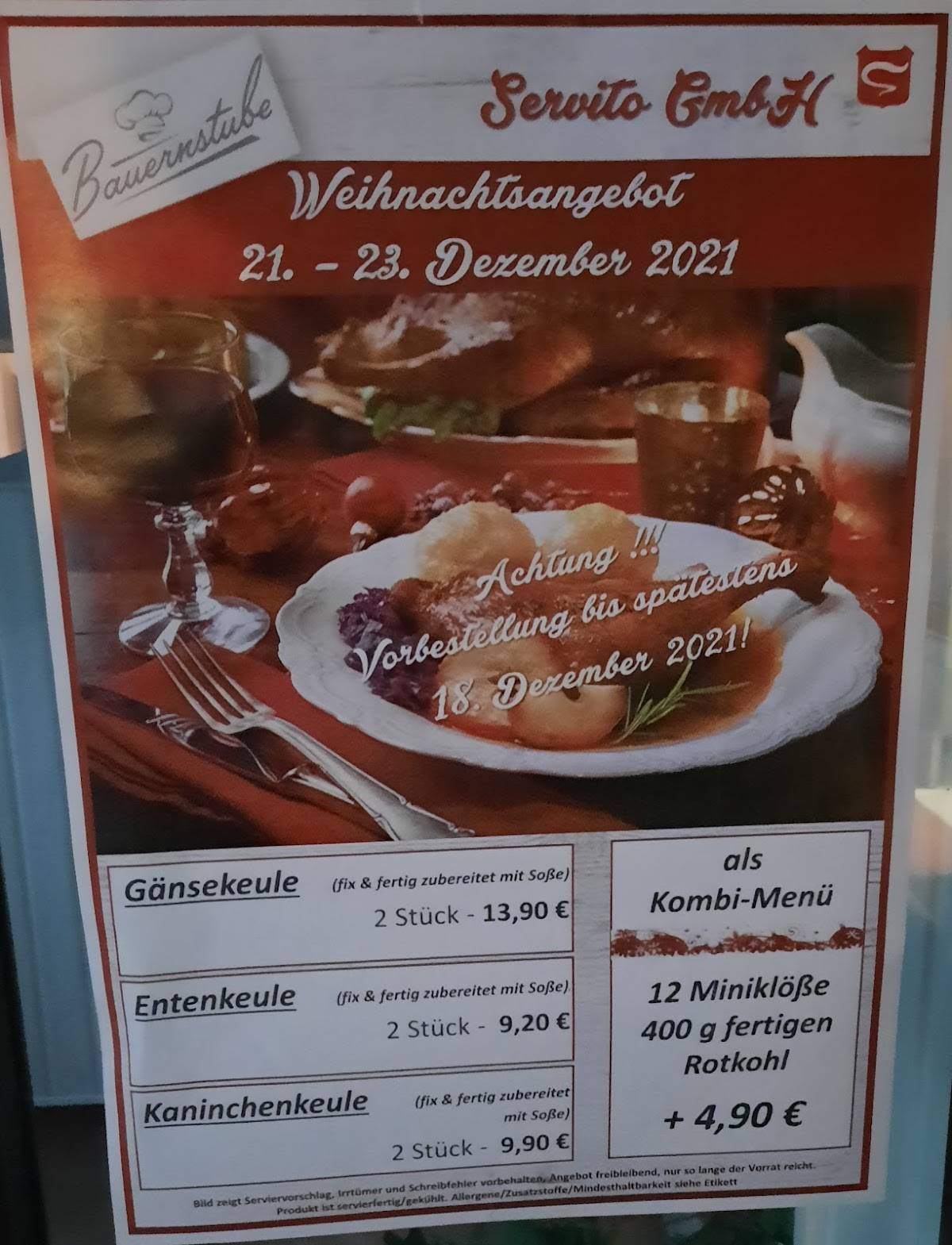 Imbiss Bauernstube Rochlitz меню