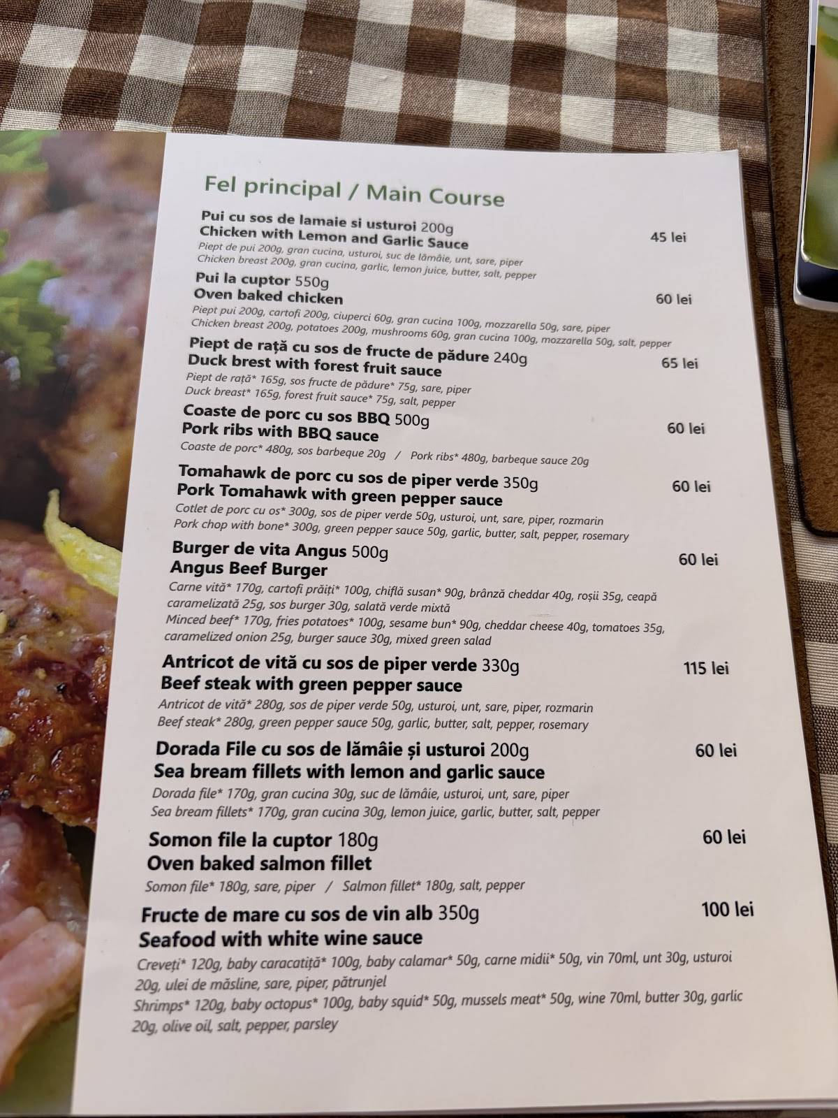 Insieme Ristorante меню
