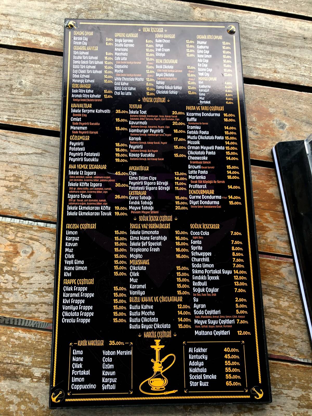 İskele Cafe Restaurant меню
