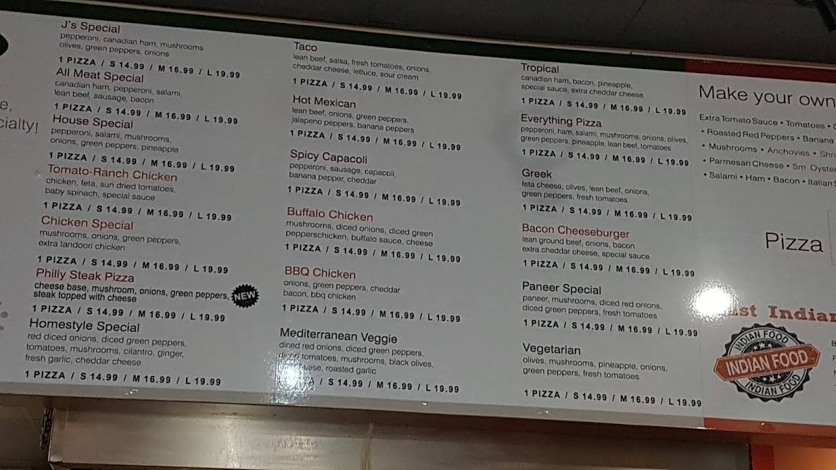 J's Pizza меню