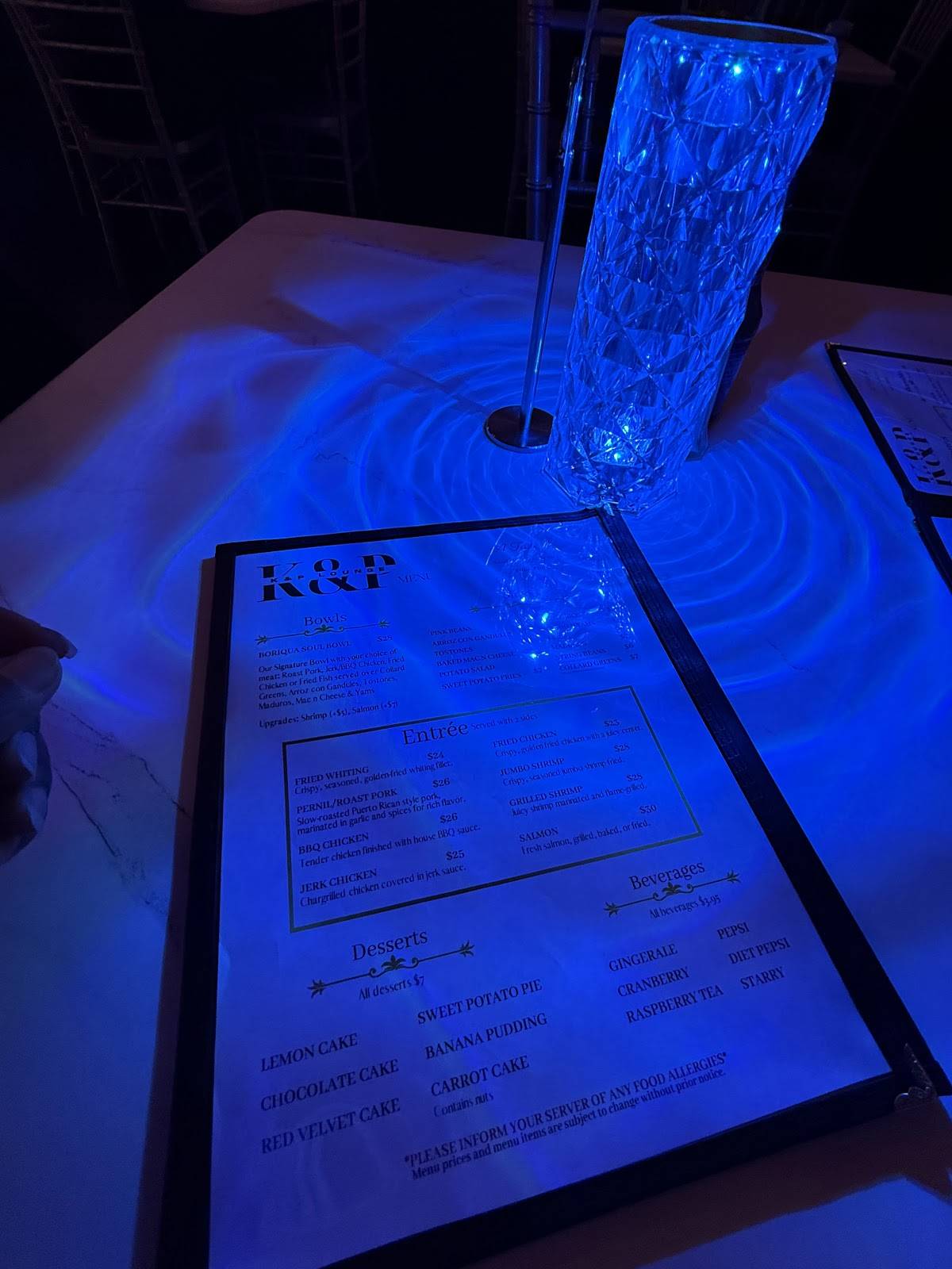 K&P Lounge меню