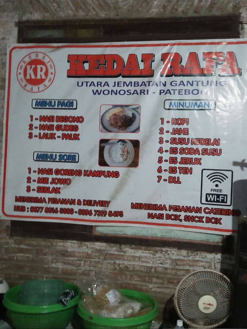 KEDAI RAFA меню