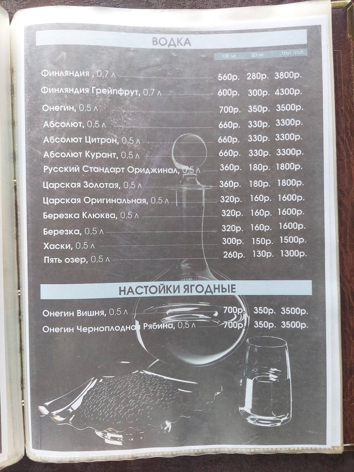 Калипсо меню